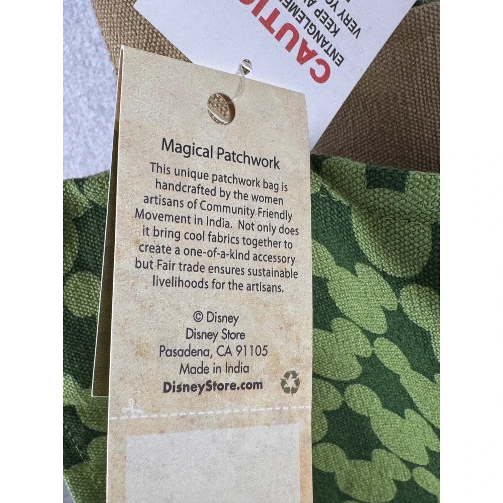 NWT Vintage 2009 Disney World of Good Mickey Mouse Green Canvas‎ Tote Bag Rare